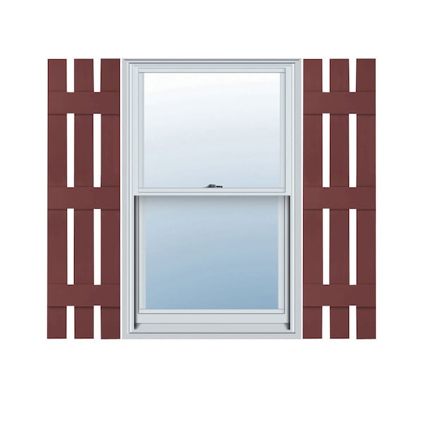 Ekena Millwork 12 in. W x 59 in. H Builders Edge, Three Board Spaced, Board-n-Batten Shutters, 078 - Wineberry, PR 070120059078 - main